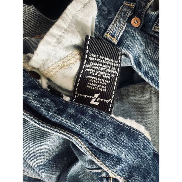 7 For All Mankind Jeans Size 27 Distressed Skinny Denim Ankle Holey - Picture 11 of 12